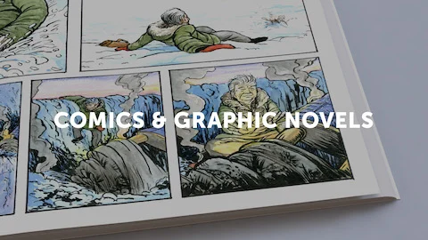 Photo of a colorful self-published graphic novel representing the Lulu bookstore category comics and graphic novels